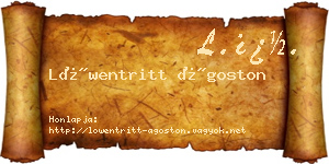 Löwentritt Ágoston névjegykártya